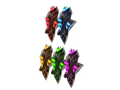 a Set of Shield Weapons Low-poly 3D model
