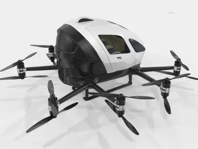 Drone Taxi Animated Ehang 216 3D model