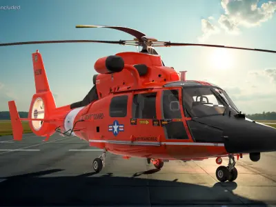 Eurocopter MH 65 Dolphin Coast Guard Rigged 3D model purchase