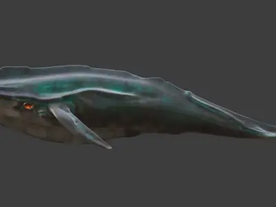 alien whale Low-poly 3D model