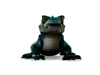 Stylized Cartoon Crocodile 3D Model Low-poly 3D model