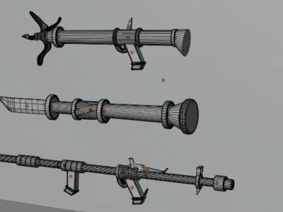 Low Poly Gunblade 3D model