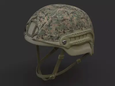 Ops Core Sentry helmet foliage green with marpat camo 3D model