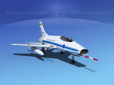 North American F-100E  Super Sabre NASA 3D model