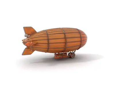 Vintage Airship Woodgrain model pack Low-poly 3D model