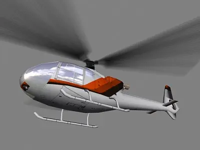 Gazelle V2 Helicopter Low-poly 3D model