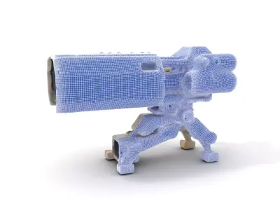 Futuristic Artillery Cannon Model Pack Low-poly 3D model