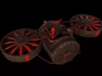 Old Barrel Drone Low-poly 3D model
