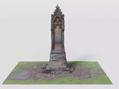 Old gravestone and ground 3D model