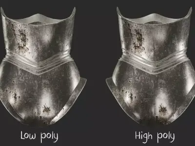 Female knight fantasy armour corset Free low-poly 3D model