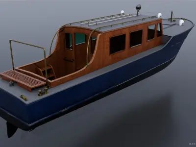 WW2 Italian 10m Motorboat Low-poly 3D model