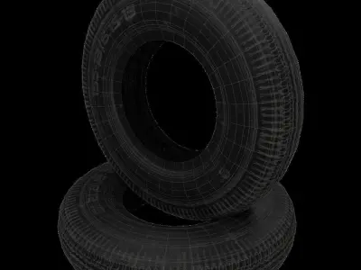 Tire ZAZ low poly Low-poly 3D model