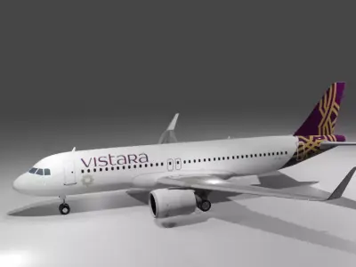 Vistara Airbus a320neo 3D model Low-poly 3D model