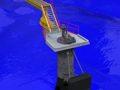 Mooring dock Free 3D model