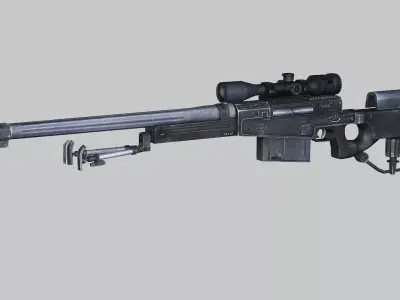 Sniper Denel 2NTW-20 Low-Poly 3D Model Low-poly 3D model purchase