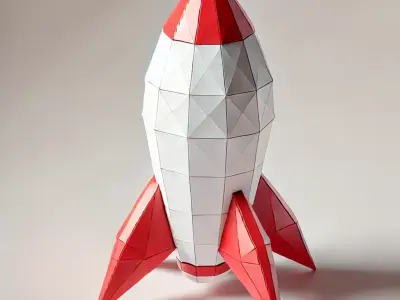 Low-Poly Rocket Free low-poly 3D model