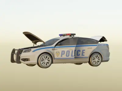 Police car Low-poly 3D model