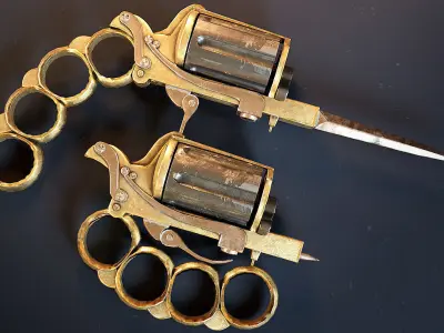 Foldable Revolver Low-poly 3D model