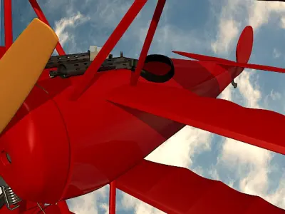 Military triplane fokker dr1 3D model