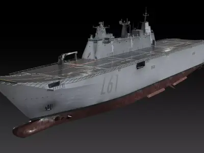 SPS Juan Carlos I aircraft carrier game ready model Low-poly 3D model