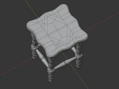 Wooden stool Free 3D model buy