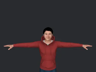 jet li Hyper Realistic Full Body Fully Rigged 3D Character 3D model