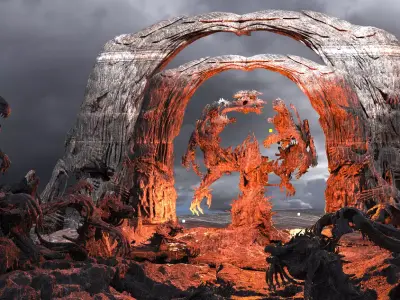 Dantes Demon Clawed sculptures Kit bash full 3D model