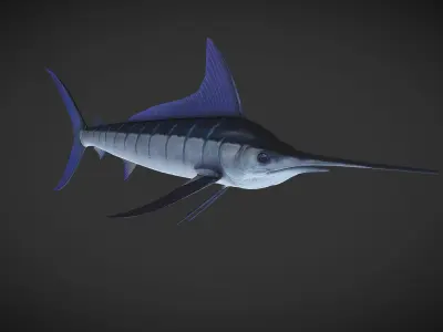 Swordfish marlin Low-poly 3D model