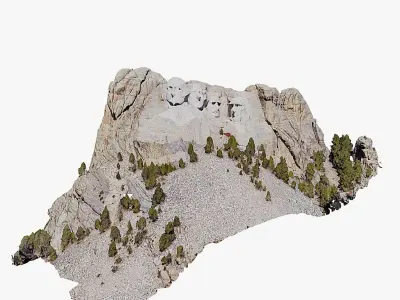 Mount Rushmore Low-poly 3D model