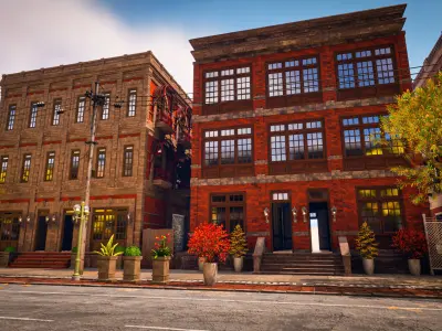 CITY SCENE MODULAR BUILDING WITH INTERIOR KITBASH DEMO FILE Low-poly 3D model
