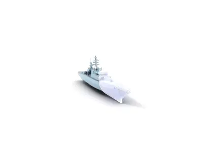 Sleek Battleship model pack Low-poly 3D model