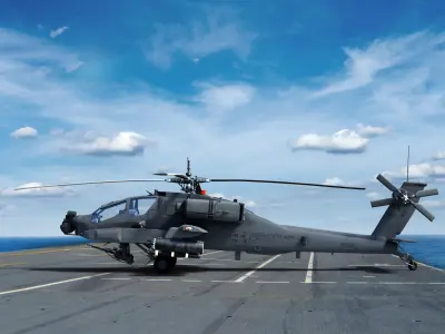 AH64A Apache Helicopter Gray Low-poly 3D model