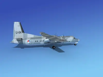 Fokker 50 Netherlands Air Force 3D model