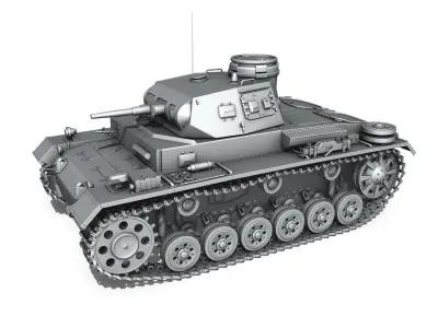 Panzer III - PzKpfw III - Ausf E 3D model