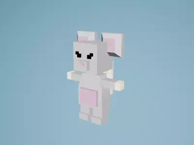 Pixel Farm Animals Free low-poly 3D model