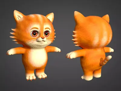 Cute Cat Low-poly 3D model