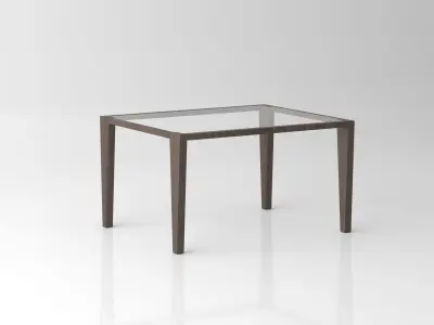 Wood Glass Coffee Table Free low-poly 3D model