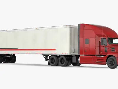 Semi Truck with Trailer Generic 3D model