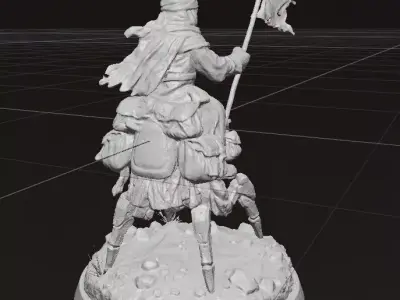 Desert Nomad on Mech Steed 3D model