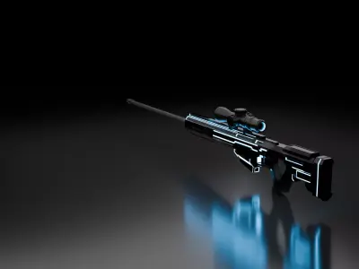 Sci Fi Riffle Canon Low-poly 3D model