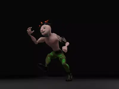 Goofy head guy Low-poly 3D model