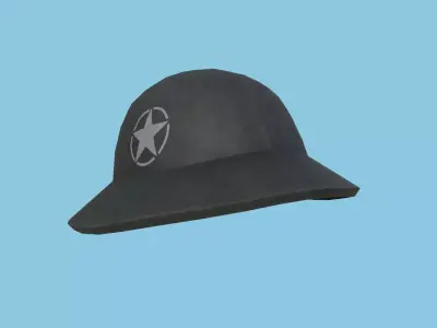 Black Star Soldier Helmet - Character Fashion Design Low-poly 3D model