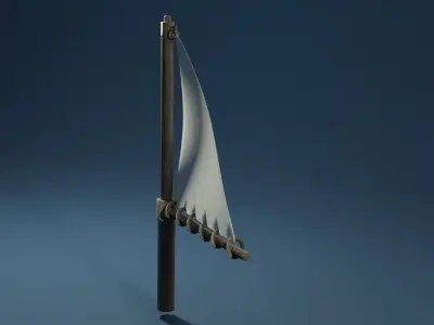Triangle mast and sail 3D model