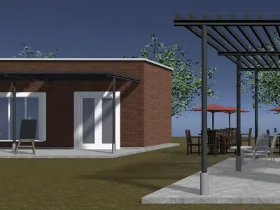 Outdoor cafe 25T05 3D model