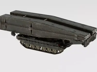 Rigged Armored Vehicle Launched Bridge 3D model