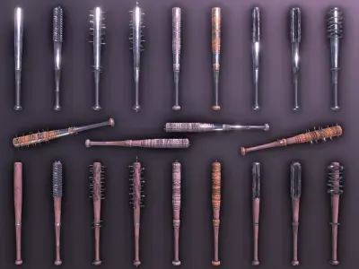 Modular Melee Stylized Melee Weapon Procedural Parts Pack  Low-poly 3D model