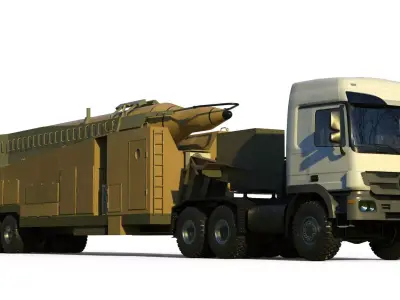 Iranian Ghadr ballistic missile 3D model