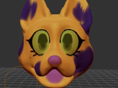 furry fox head Free 3D model