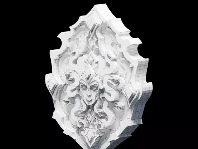 Shield of the Gorgon Queen Low-poly 3D model