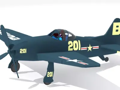 grumman bearcat Low-poly 3D model